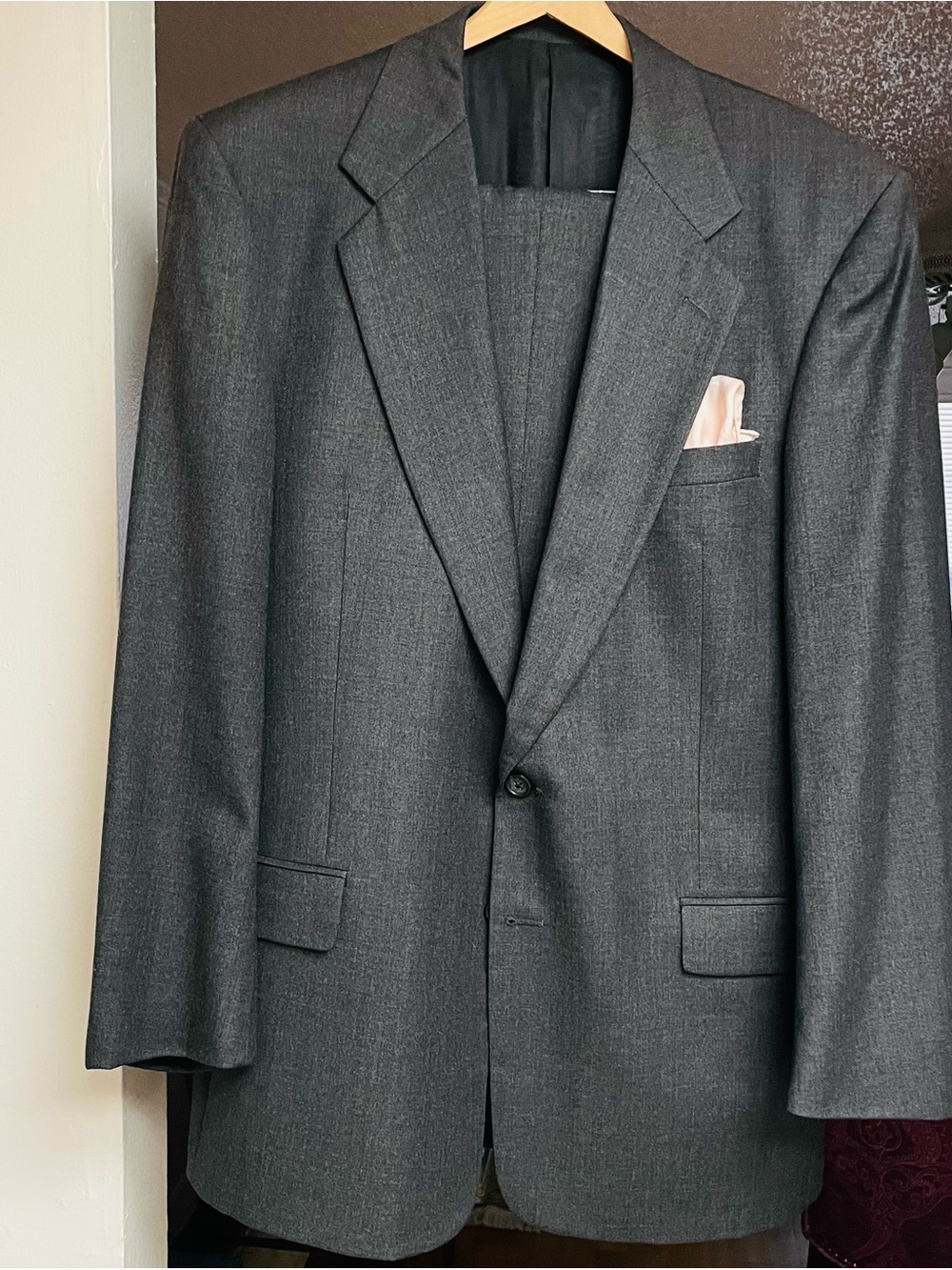 Louis Roth Bespoke Men's Gray Charcoal Suit Size 41L- Trousers 35x31